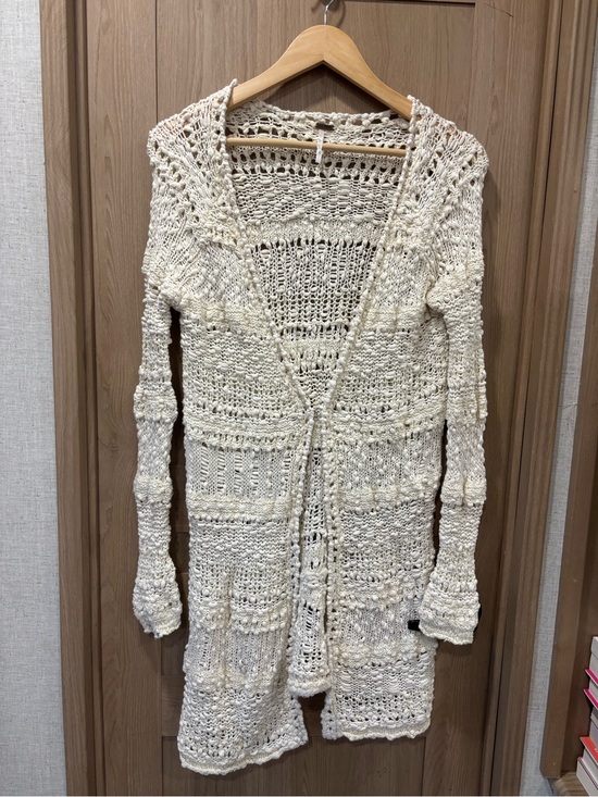 Free People Sweaters - Free People Crochet Cardigan Duster Size XS Boho Coastal